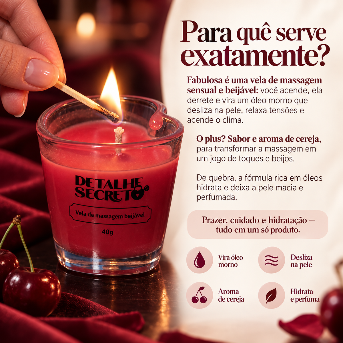 Vela de Massagem Beijável Fabulosa